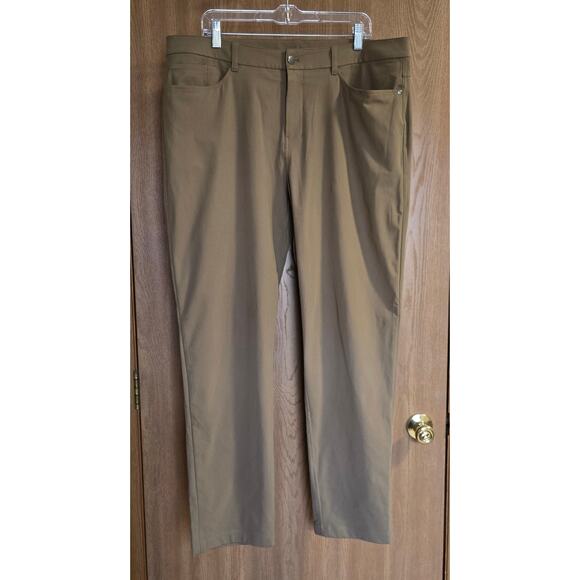 Lululemon ABC Classic-Fit 5 Pocket Pant Khaki Tan Warpstreme 38 x 33 - Picture 1 of 8